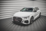 Maxton Design Spoiler předního nárazníku AUDI A3 S-Line / S3 (8Y) V.2 - černý lesklý lak