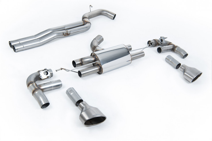 Race Catback exhaust 80mm AUDI RS3 8V Sedan 2.5 TFSI Milltek Sport - Brushed Titanium Oval Tips