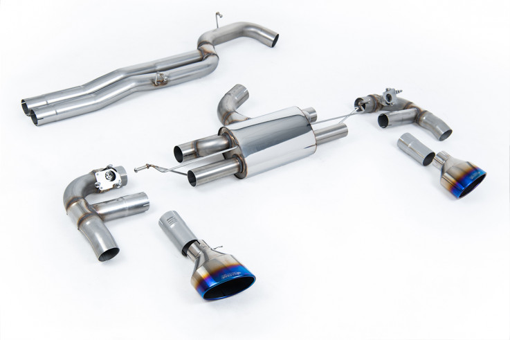 Race Catback exhaust 80mm AUDI RS3 8V Sedan 2.5 TFSI Milltek Sport - Burned Titanium Oval Tips