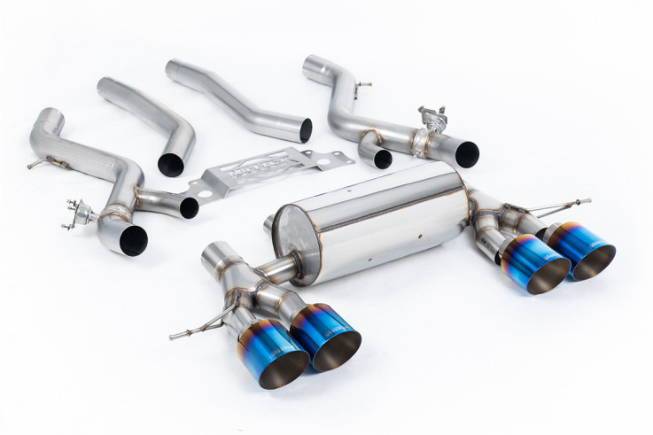 OPF-back exhaust BMW M2 Coupe (G87 S58) Milltek Sport - non resonated / burnt titanium tips