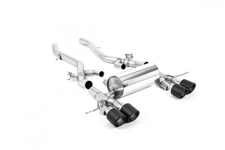 Axle-back výfuk BMW M2 Coupe (G87 S58) Milltek Sport - karbonové koncovky / ECE homologace