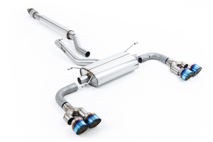 Secondary catback Toyota GR86 2.4 Milltek Sport - resonated / Quad burnt titanium tips / ECE approved