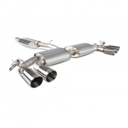 Catback exhaust AUDI SQ2 2,0 TSI Scorpion Exhaust - Resonated / Daytona polished trims