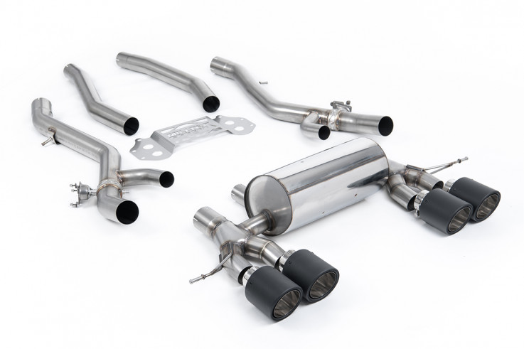 OPF-back exhaust BMW M3 G80/G81 & M4 G82 Milltek Sport - non resonated / carbon tips