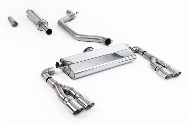 Catback exhaust Cupra Leon Hatchback 2,0 TSI 221kW / 300hp Milltek Sport - Resonated / Polished Tips