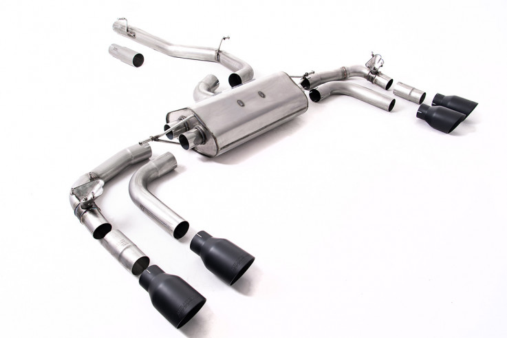 Catback sport exhaust VW Tiguan R 2.0 TSI 235 kW Milltek Sport - Black Tips