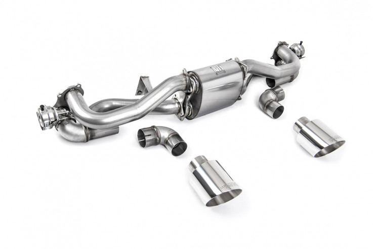 GPF-back exhaust Porsche Boxster Cayman 718 GT4 GTS Pre 2/2022 Milltek Sport - Polished tips